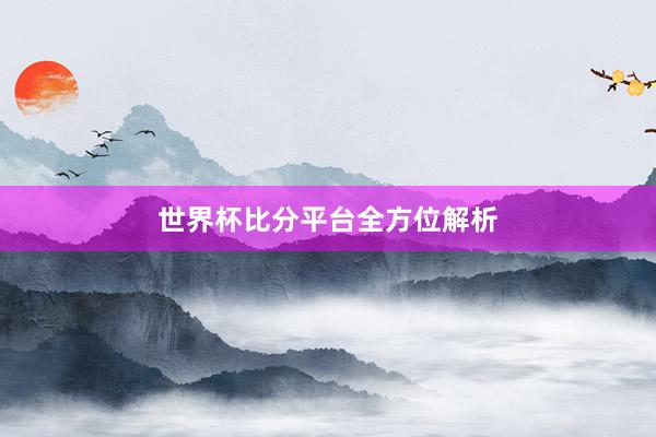 世界杯比分平台全方位解析